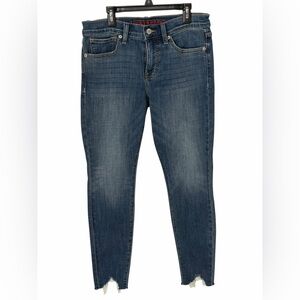 Lucky Brand Ava Mid Rise Skinny Jeans Size 6 Raw Hem Stretch Denim